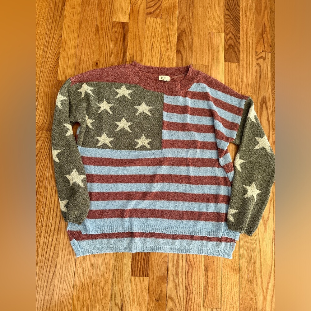 POL American flag sweater. Similar to wooden ship